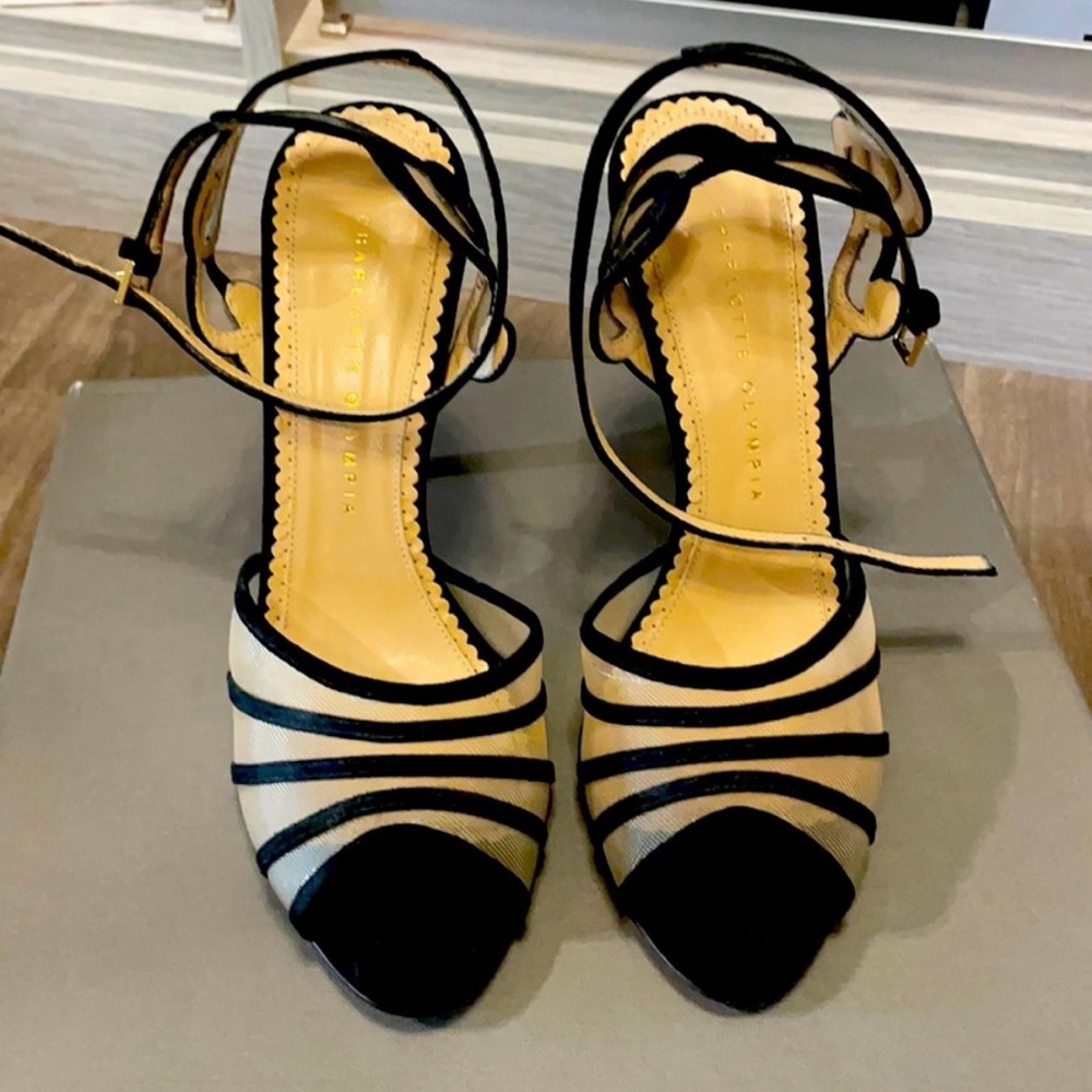 Charlotte Olympia Mesh Suede Music Note Heels Rare